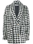 Nineminutes Pied De Poule Houndstooth Check Coat - Black