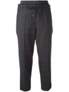 Brunello Cucinelli Tapered Cropped Trousers, Women's, Size: 42, Grey, Polyester/spandex/elastane/virgin Wool