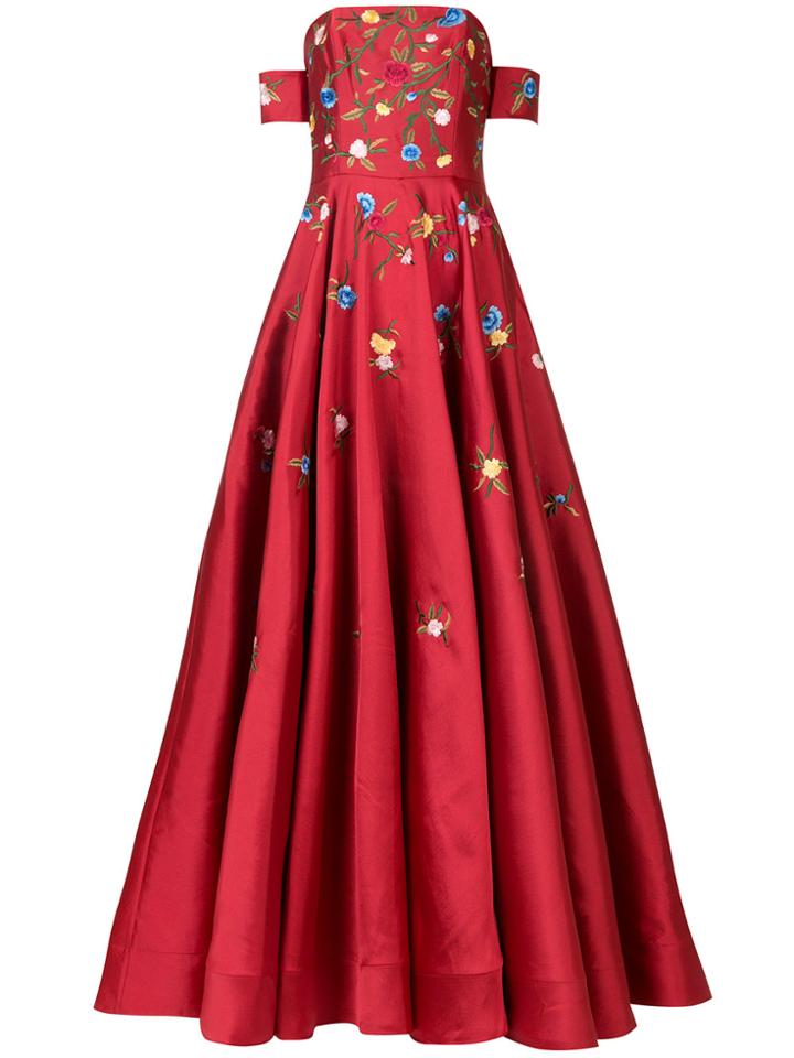 Sachin & Babi Floral Embroidered Gown