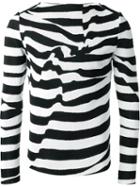 Juun.j Distorted Stripes Print Jumper, Men's, Size: 48, Black, Polyester