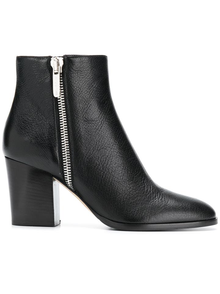 Sergio Rossi Side Zipped Ankle Boots - Black