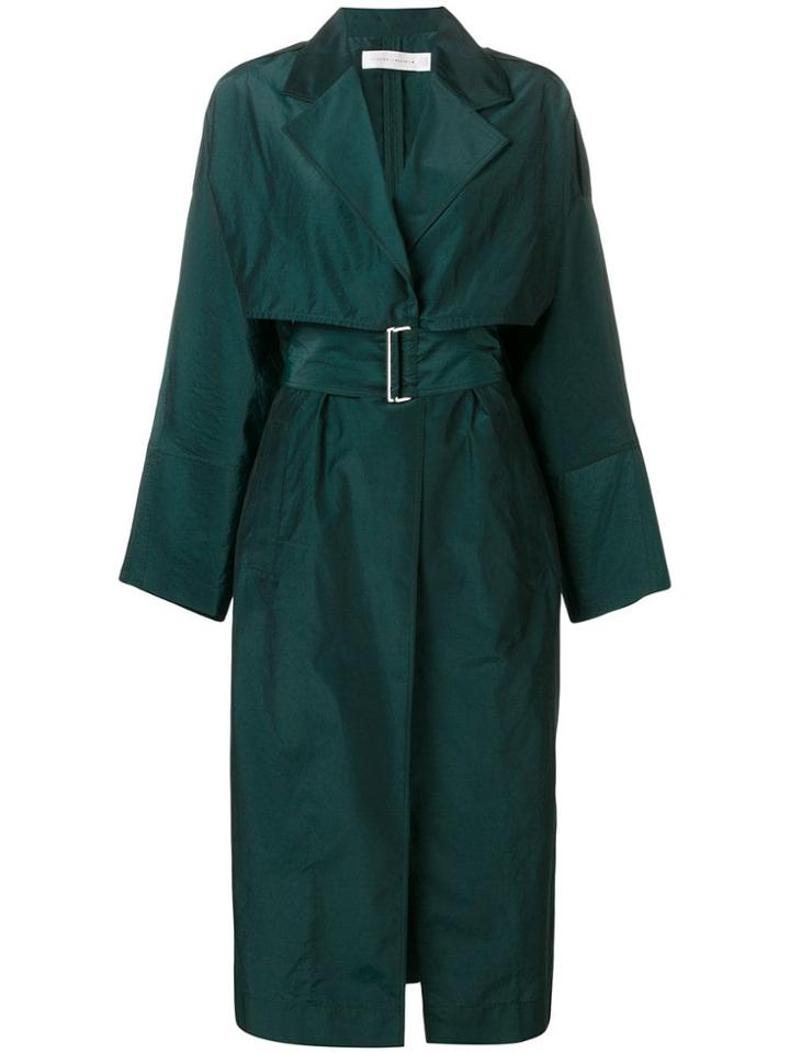 Victoria Beckham Belted Trench Coat - Green
