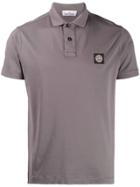 Stone Island Embroidered Logo Polo T-shirt - Grey