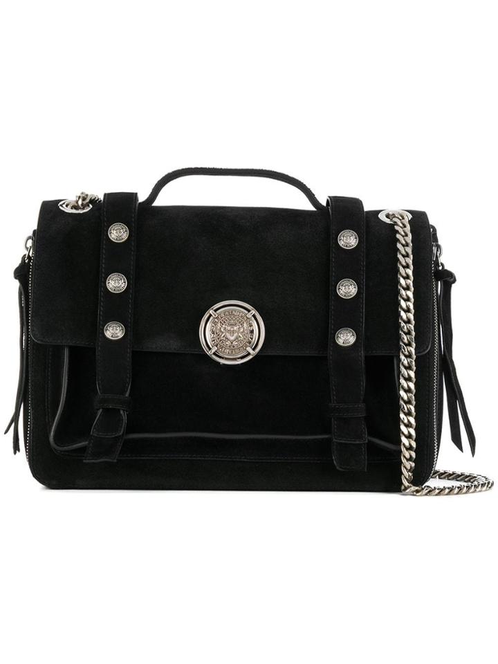 Balmain Embellished Studs Shoulder Bag - Black