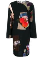 Acne Studios Flower Print Midi Dress - Black