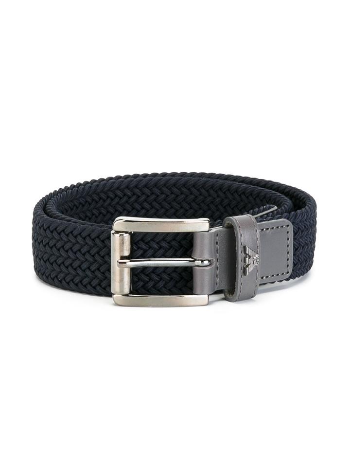 Armani Junior Buckled Belt, Boy's, Size: 75 Cm, Blue