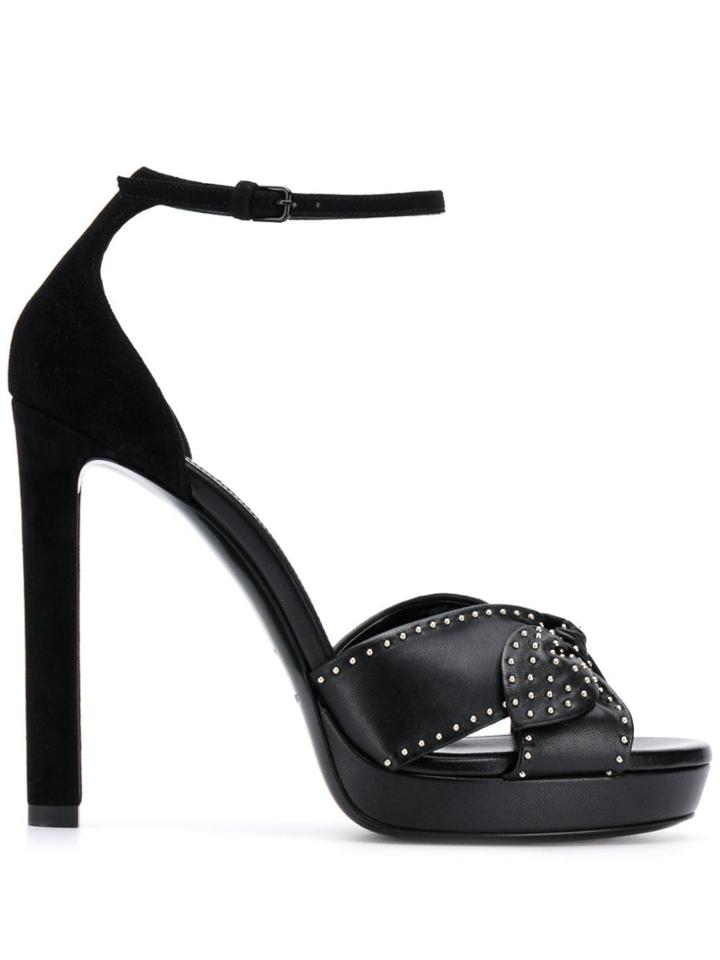 Saint Laurent Studded Platform Sandals - Black