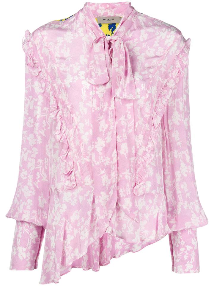 Preen Line Contrast Floral Shirt - Pink & Purple