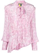 Preen Line Contrast Floral Shirt - Pink & Purple
