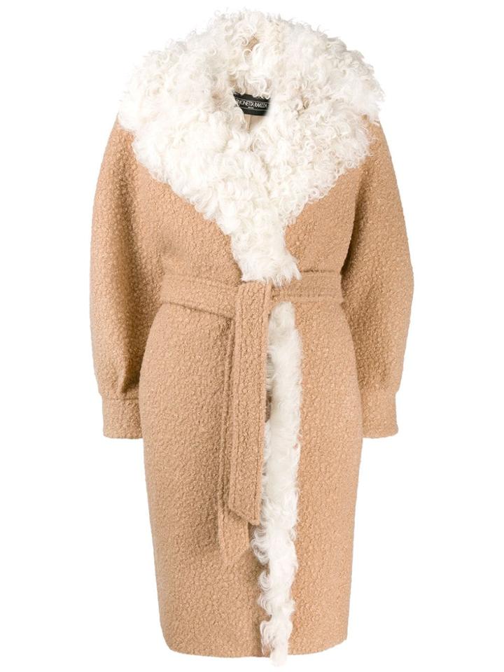 Simonetta Ravizza Shearling Oversized Coat - Neutrals