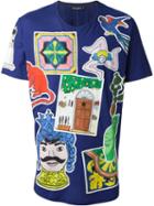 Dolce & Gabbana Collage Print T-shirt, Men's, Size: 50, Blue, Cotton