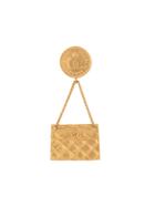 Chanel Vintage Quilted Bag Brooch - Metallic