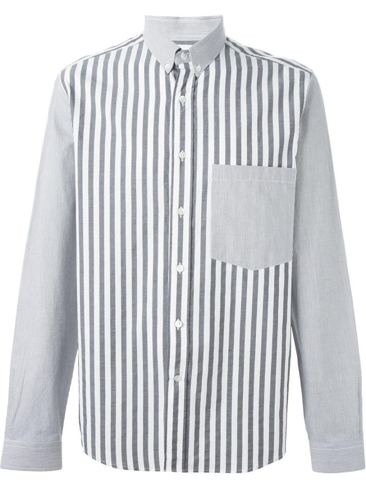 Ami Alexandre Mattiussi Bi-material Button Down Shirt