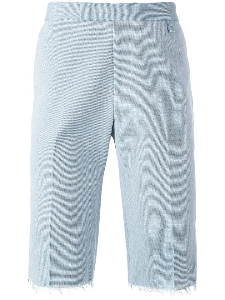Yang Li - Frayed Edge Shorts - Men - Cotton - 48, Blue, Cotton