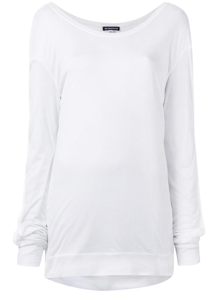 Slit Sleeve Jumper - Women - Rayon - 40, White, Rayon, Ann Demeulemeester