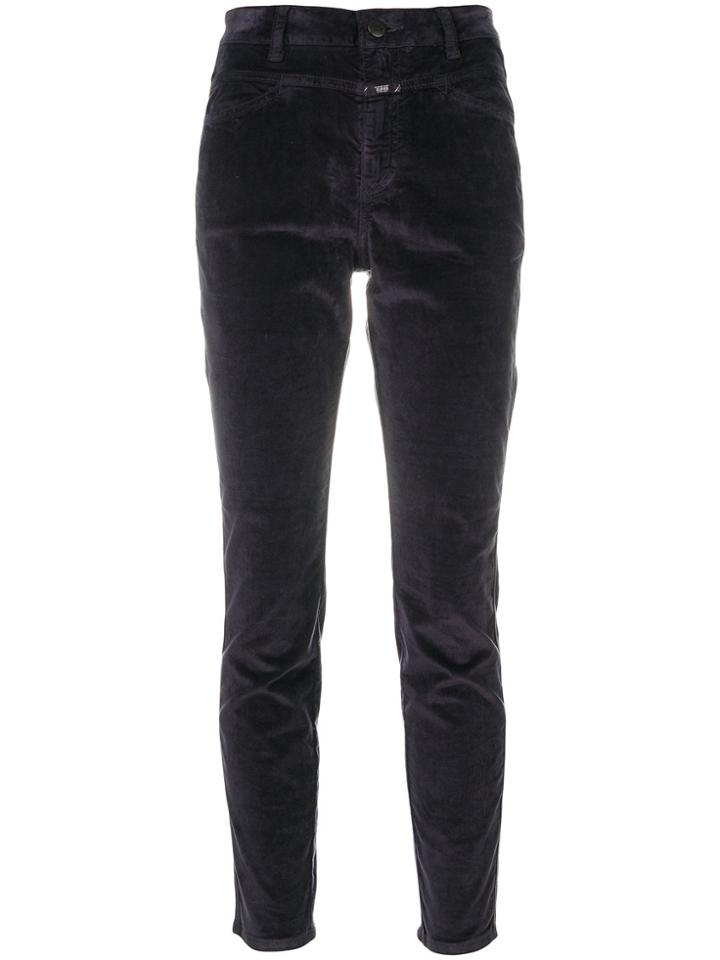 Closed Skinny Velvet Trousers - Blue
