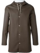 Stutterheim Hooded Coat, Men's, Size: Xl, Brown, Pvc/cotton/polyester