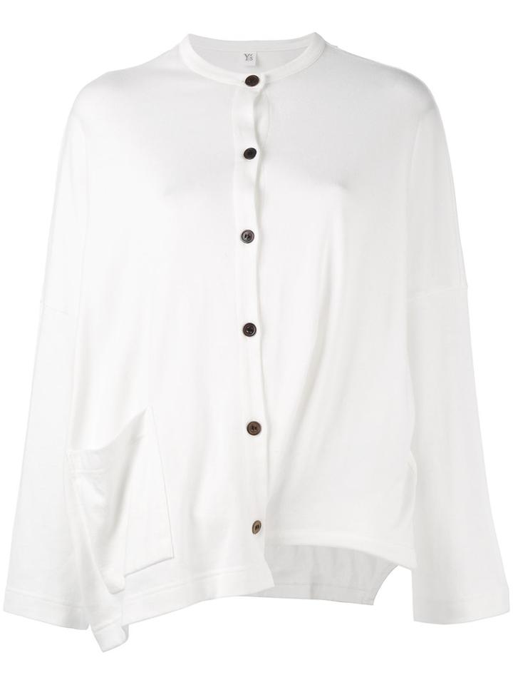 Y's Round Neck Cardigan, Women's, Size: 2, White, Cotton