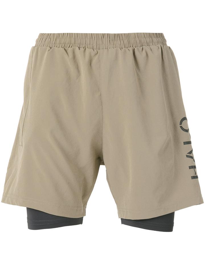 Halo Layered Cycle Track Shorts, Men's, Size: Small, Green, Polyester/spandex/elastane