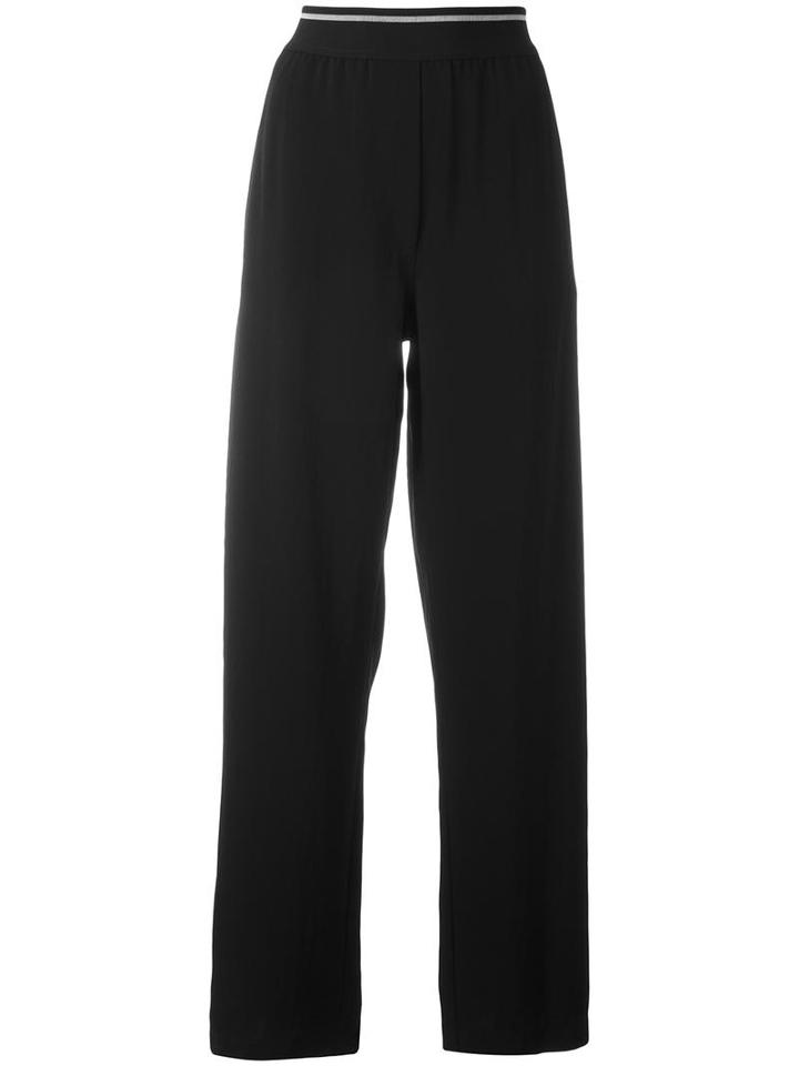 Dkny Elasticated Waist Trousers, Women's, Size: Small, Black, Cotton/spandex/elastane/triacetate