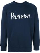 Maison Kitsuné 'parisien' Sweatshirt, Men's, Size: Medium, Blue, Cotton