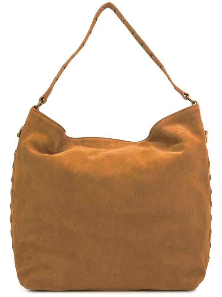 Vanessa Bruno Zipped Large Shoulder Bag, Women's, Nude/neutrals, Suede