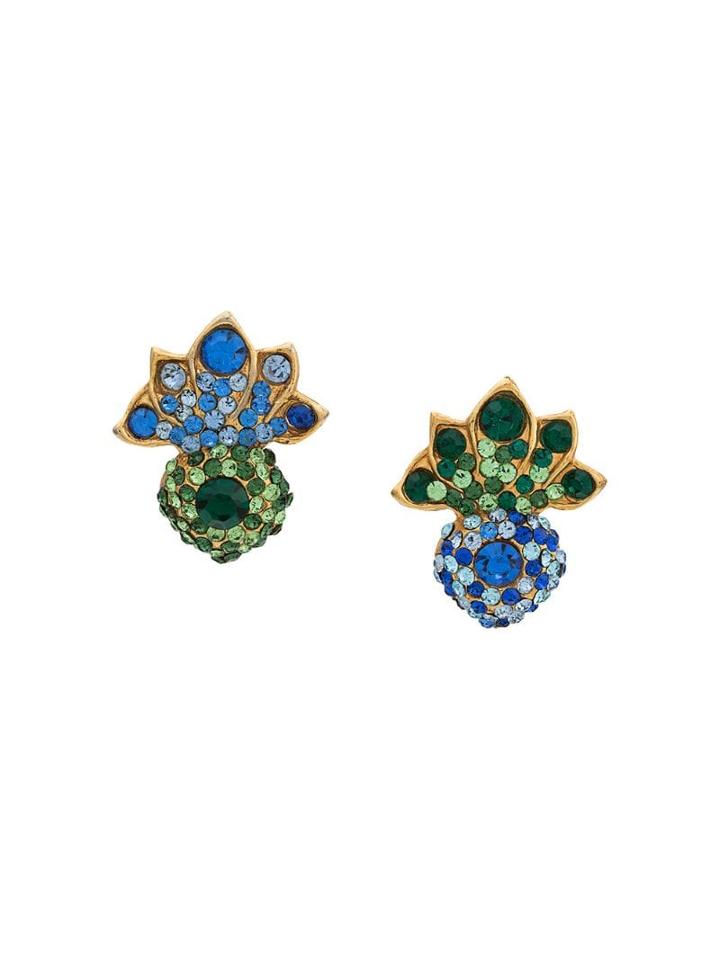 Rewind Vintage Affairs 1990's Pineapple Crystal Earrings - Gold
