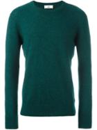 Ami Alexandre Mattiussi Crew Neck Sweater, Men's, Size: Large, Blue, Polyamide/llama/wool/alpaca