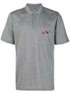 Lanvin Embroidered Pocket Polo Shirt - Grey
