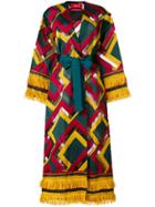 F.r.s For Restless Sleepers Embroidered Belted Coat - Multicolour