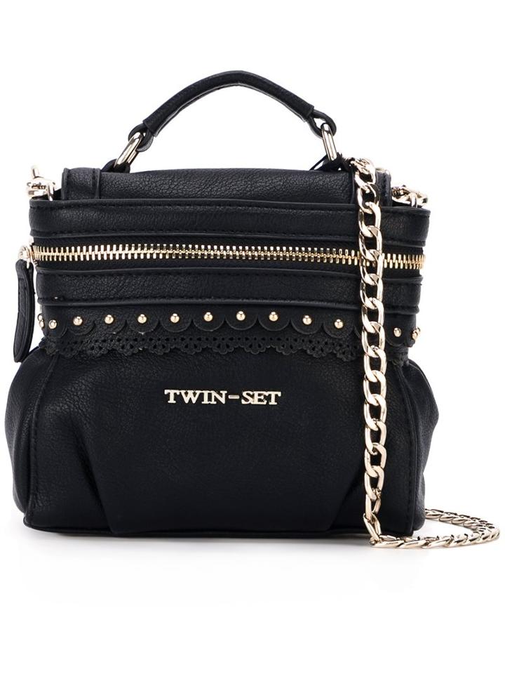 Twin-set Removable Chain Strap Tote, Women's, Black