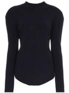Low Classic Ribbed Knitted Jumper - Blue