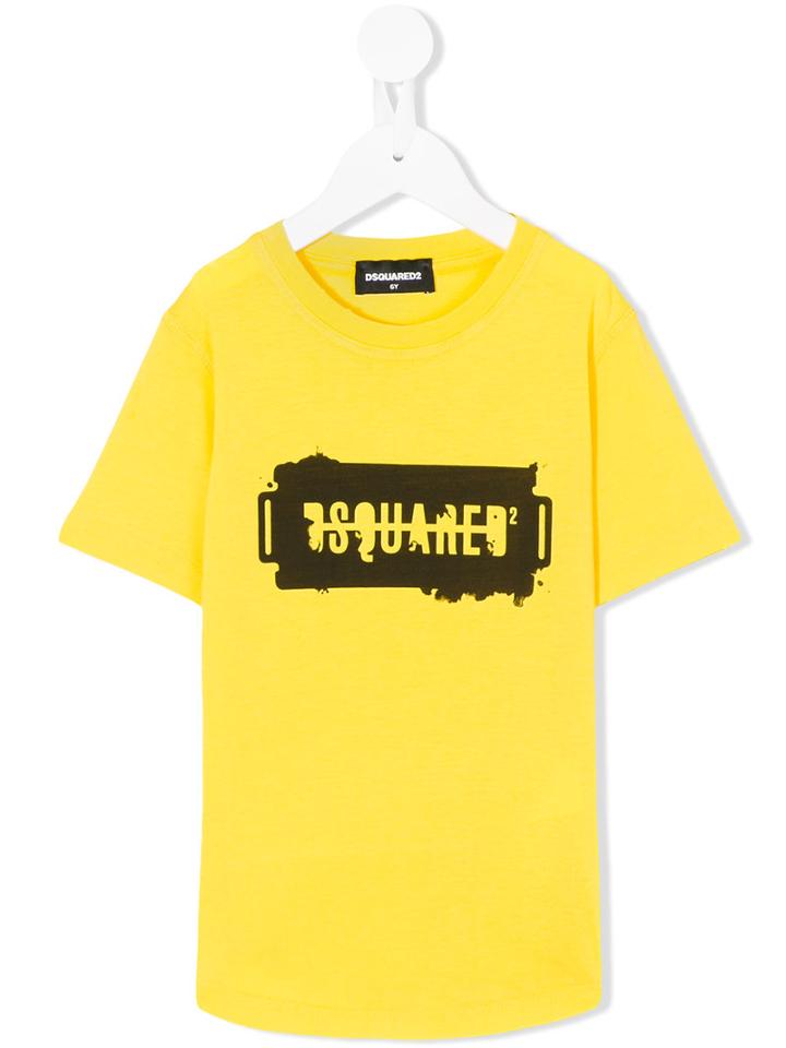 Dsquared2 Kids - Logo Print T-shirt - Kids - Cotton - 8 Yrs, Yellow/orange