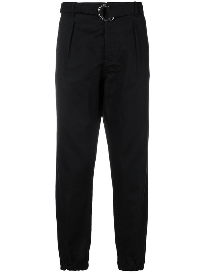 Low Brand Cropped Tapered Trousers - Black