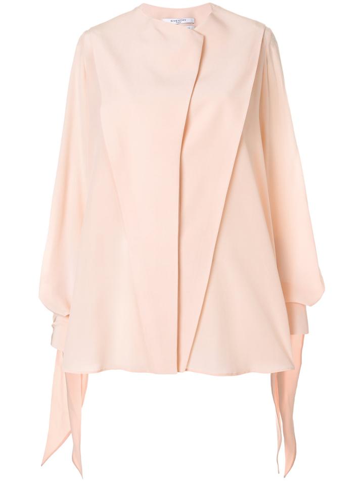 Givenchy Asymmetric Embellished Sleeve Blouse - Pink & Purple