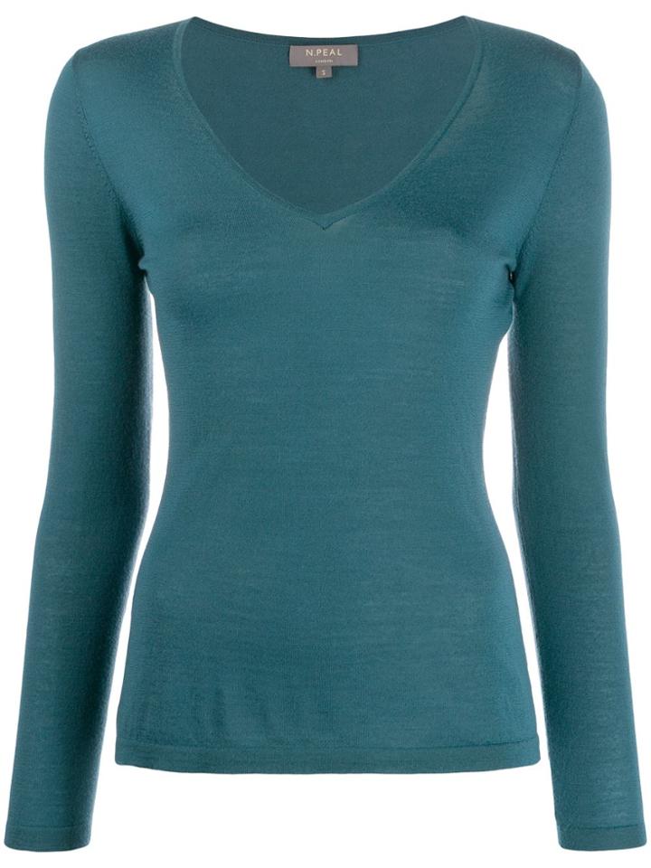 N.peal V-neck Jumper - Green
