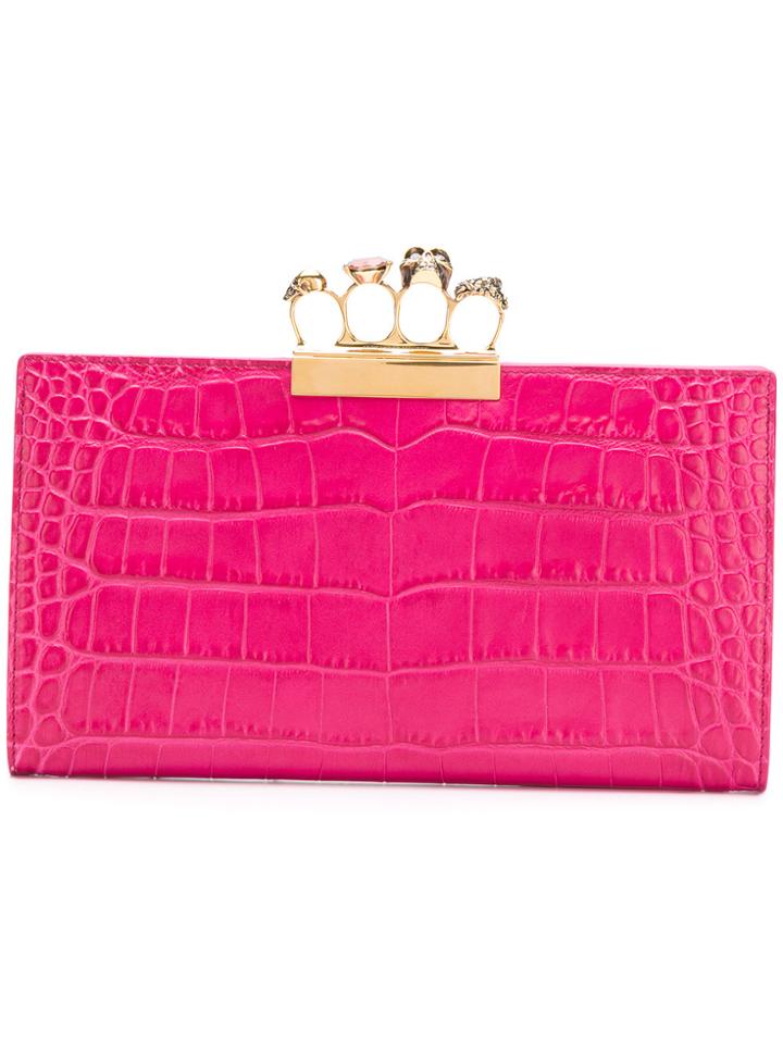 Alexander Mcqueen Knuckle Duster Clutch Bag - Pink & Purple