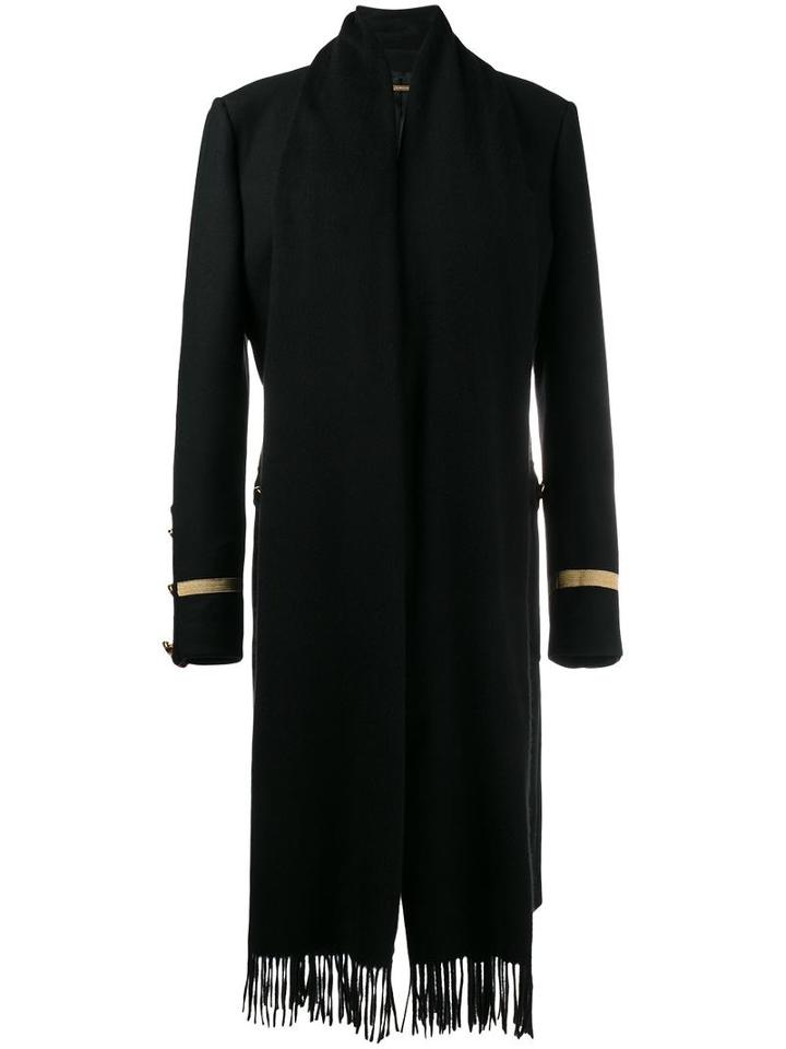 Givenchy - Scarf Detail Military Coat - Women - Acrylic/polyamide/polyester/wool - 36, Black, Acrylic/polyamide/polyester/wool