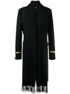 Givenchy - Scarf Detail Military Coat - Women - Acrylic/polyamide/polyester/wool - 36, Black, Acrylic/polyamide/polyester/wool