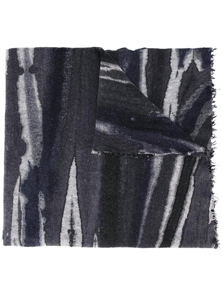 Faliero Sarti Blurry Stripes Scarf, Adult Unisex, Blue, Silk/virgin Wool