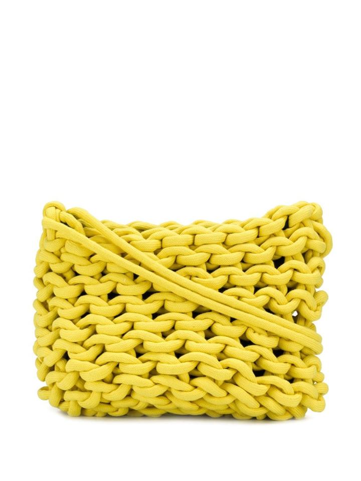 Alienina Chunky Knit Shoulder Bag - Yellow