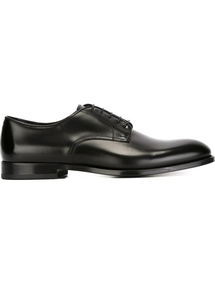 Doucal S Derby Shoes, Men's, Size: 43, Black, Horse Leather/leather