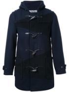 Anrealage 'noise Panel' Duffle Coat, Men's, Size: 46, Blue, Polyester/cupro/wool
