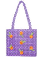 Susan Alexandra Oranges Beaded Tote - Purple