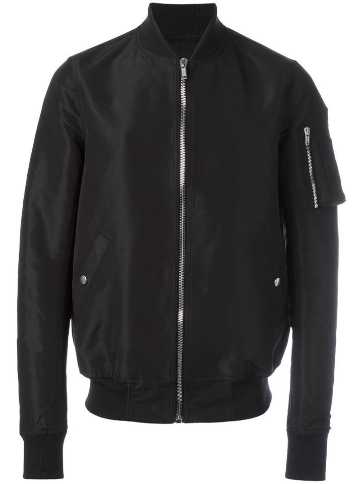 Rick Owens Flight Bomber Jacket, Men's, Size: 50, Black, Polyester/silk/cupro