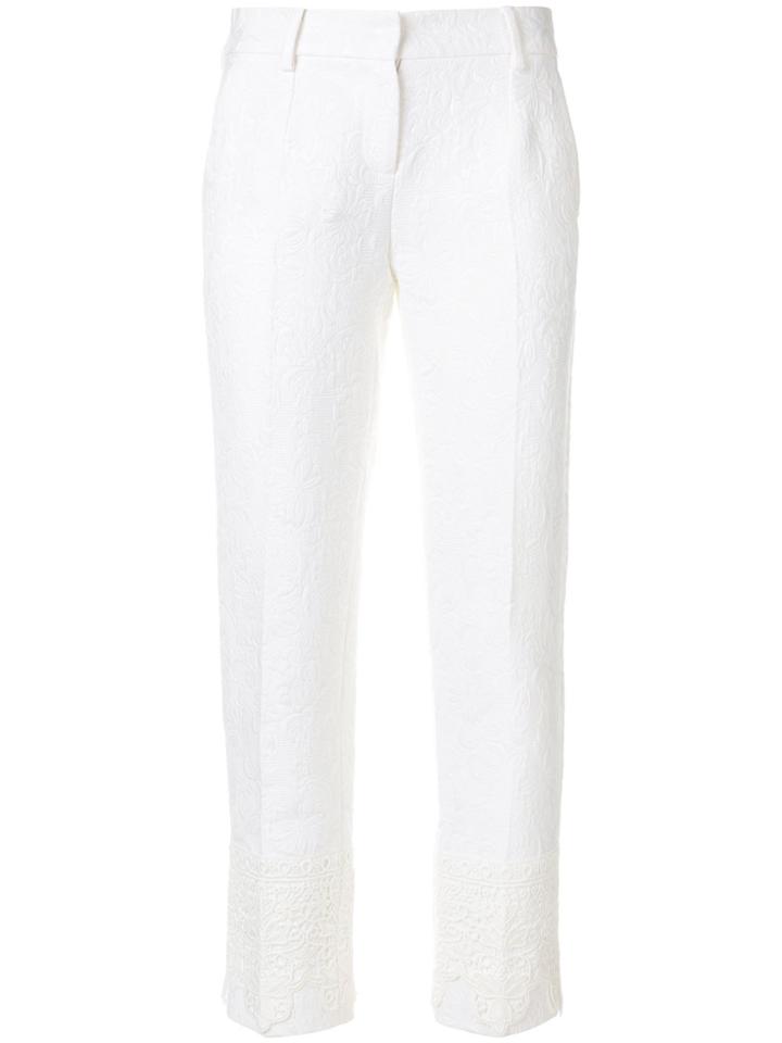 Dolce & Gabbana Brocade Cropped Trousers - White
