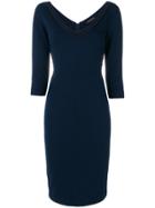 Twin-set Fitted V-neck Dress - Blue