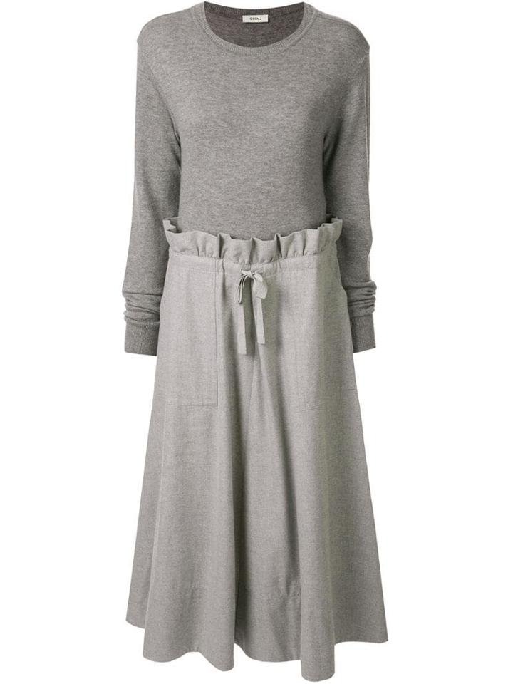 Goen.j Panelled Knit Jumper Dress - Grey