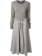 Goen.j Panelled Knit Jumper Dress - Grey