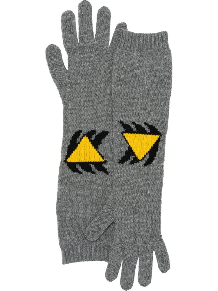 Prada Wool And Cashmere Gloves - Grey